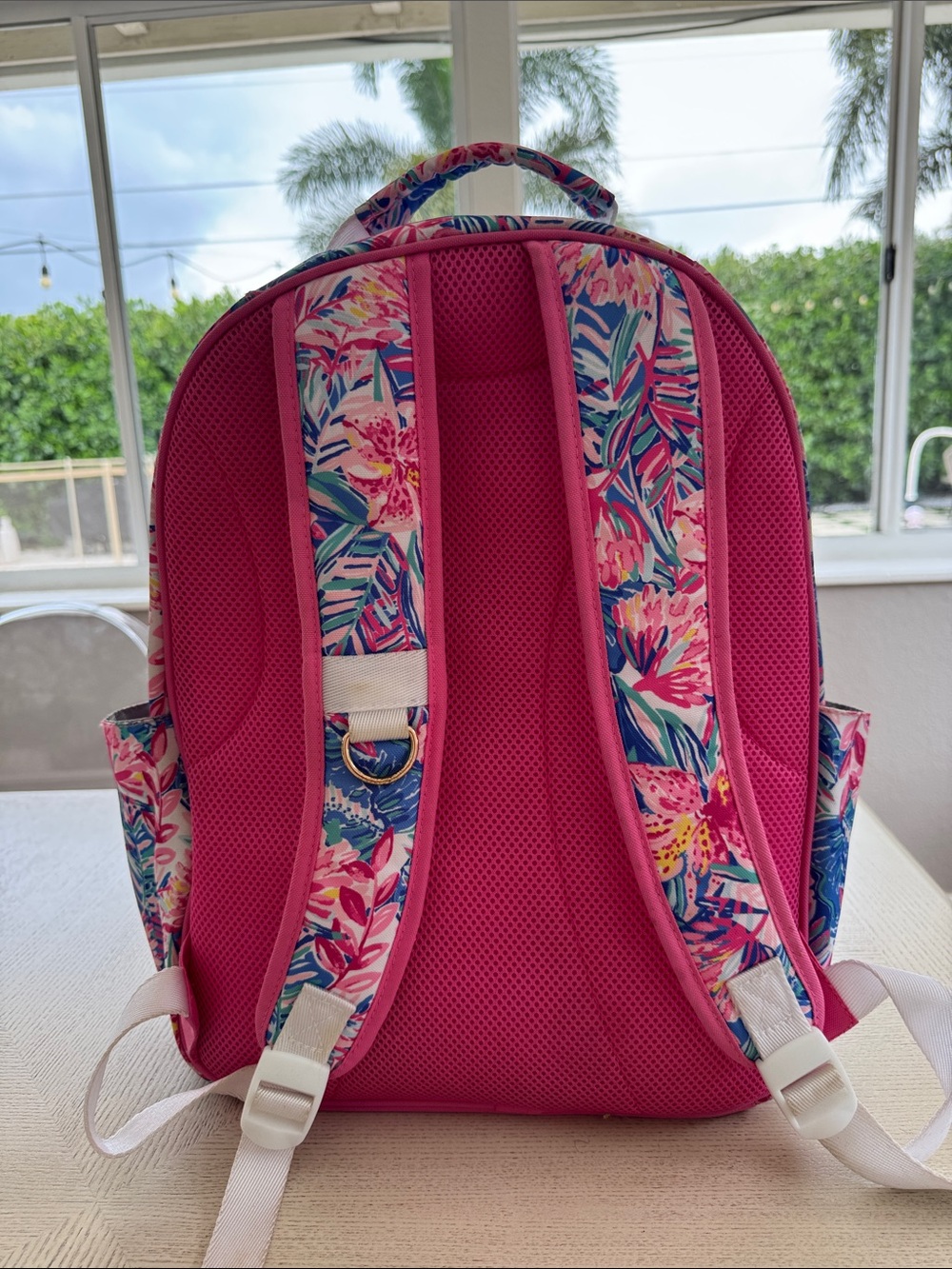Lilly Pulitzer Floral Multicolor Backpack with Pink Base - Picture 3 of 5